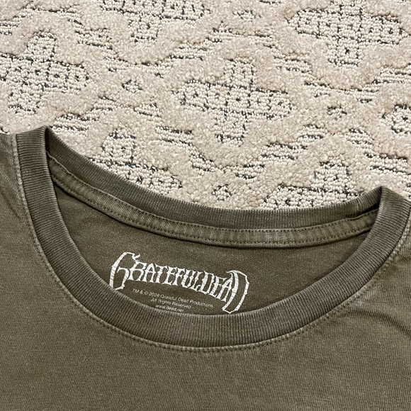 🐢 '24 Grateful Dead Band Retro Look Bertha Large Face Green/Grey Text Lucky Tee - Picture 5 of 11
